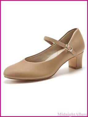 Character Dance Shoes Faux Leather 2" Kitten Heel Ankle Strap